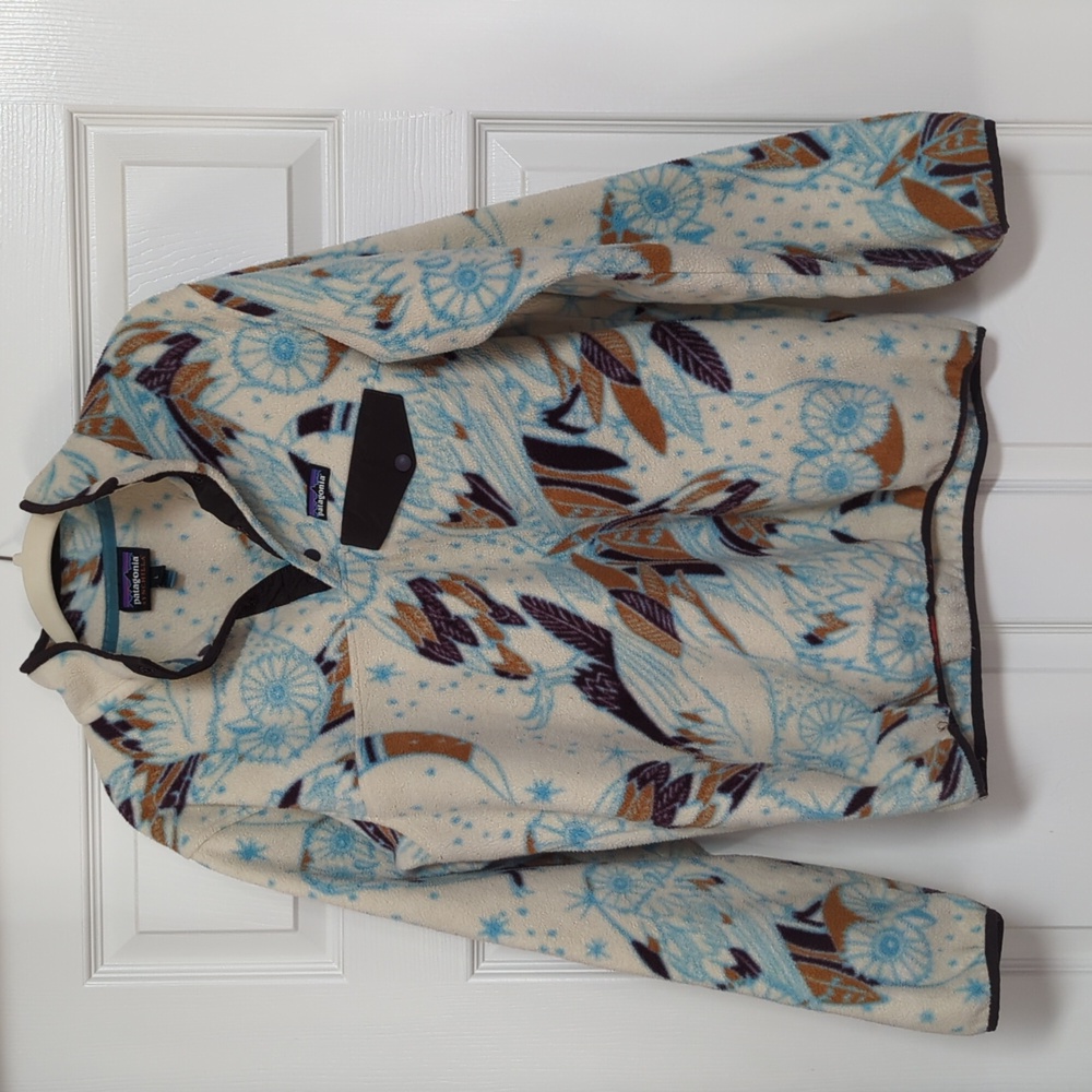 Patagonia Synchilla Fleece Size Large White Owl Pattern